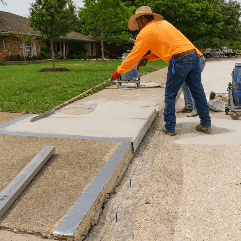 Concrete sidewalks in Oklahoma City residential walkway